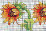 Schema punto croce Fiori due girasoli