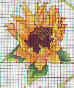 Schema punto croce Fiori girasole 3