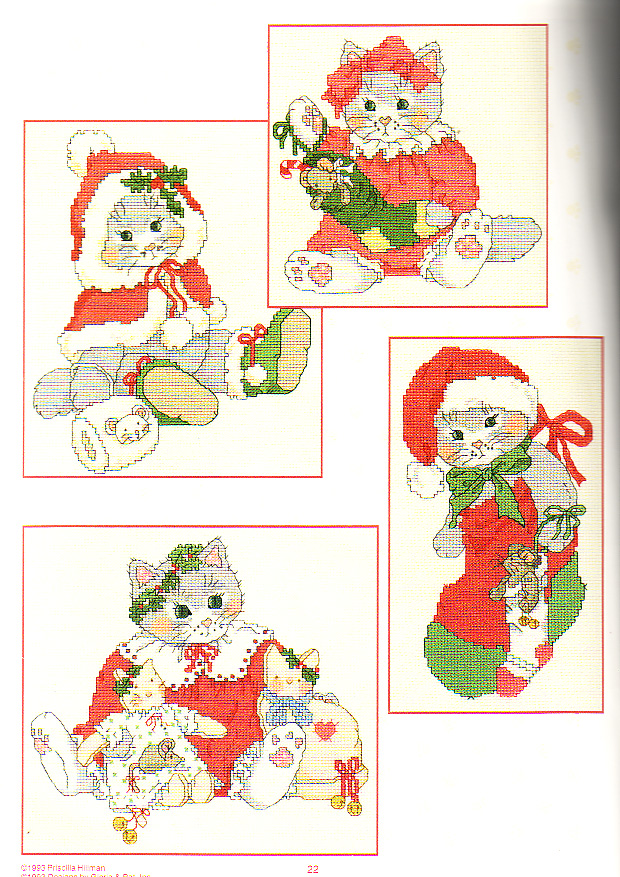 Schema punto croce Feste Con Gatti 1d