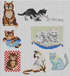 Schema punto croce Gatti Che Dormono