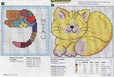 Schema punto croce Gatti Colorati