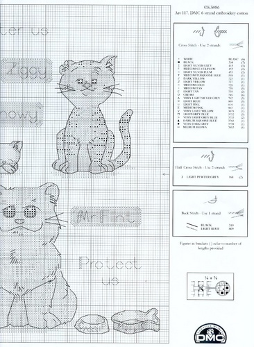 Schema punto croce Gatti Gattini1c