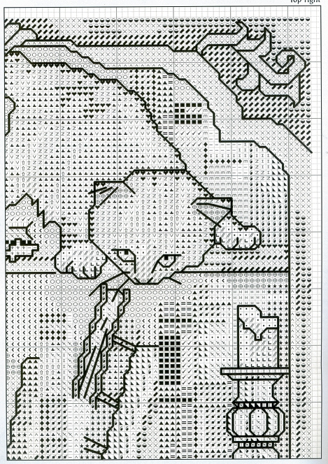 Schema punto croce Gatti Libreria 1d