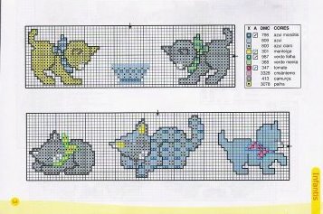 Schema punto croce Gattini 2