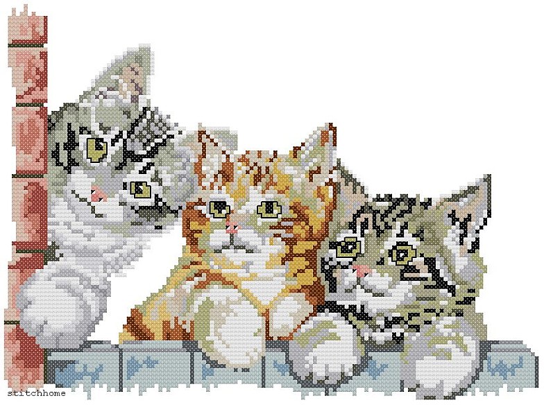 Schema punto croce Gattini Bellini