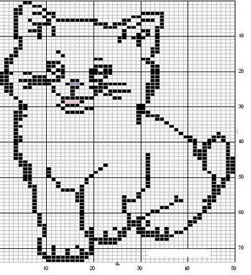 Schema punto croce Gattino Bianco