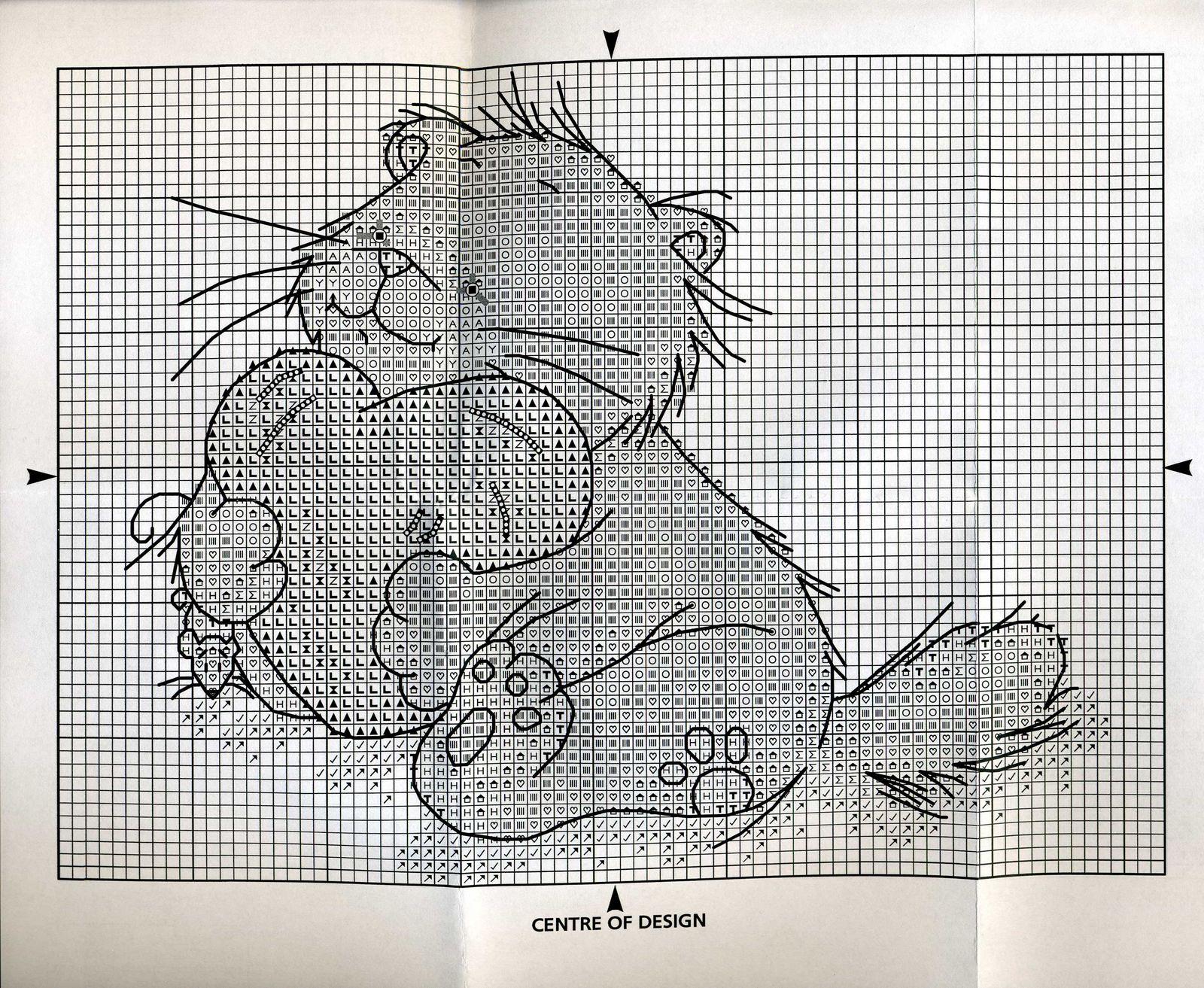 Schema punto croce Gattino Con Cuore