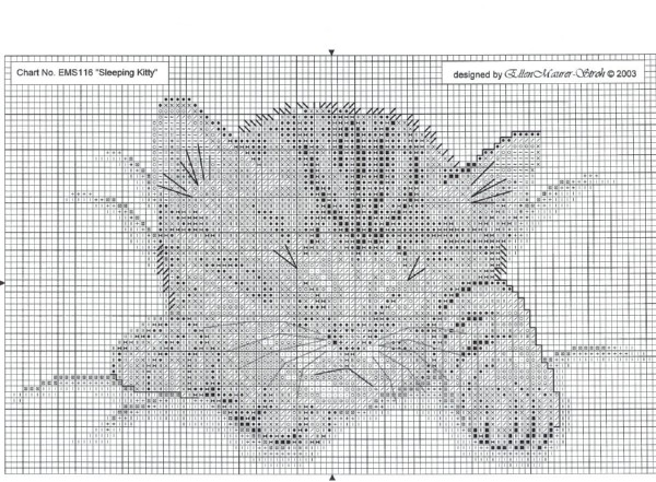 Schema punto croce Gattino Dorme