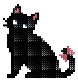 Schema punto croce Gattino Nero