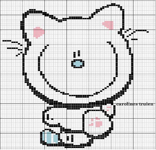 Schema punto croce Gattino Simpatico