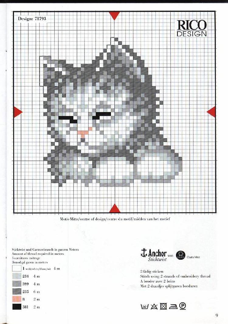 Schema punto croce Gatto Dorme 3