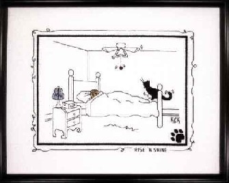 Schema punto croce Gatto Nero Letto1