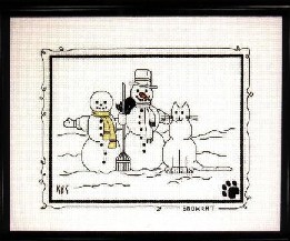 Schema punto croce Gatto Nero Neve1