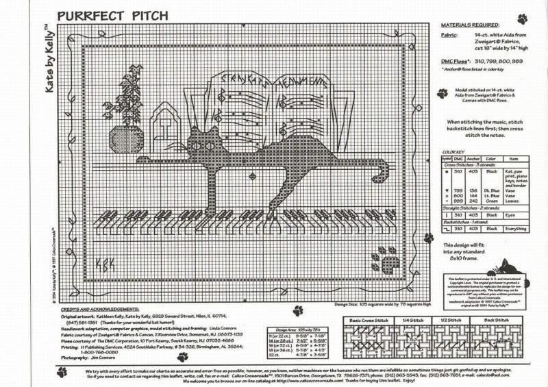 Schema punto croce Gatto Nero Piano2