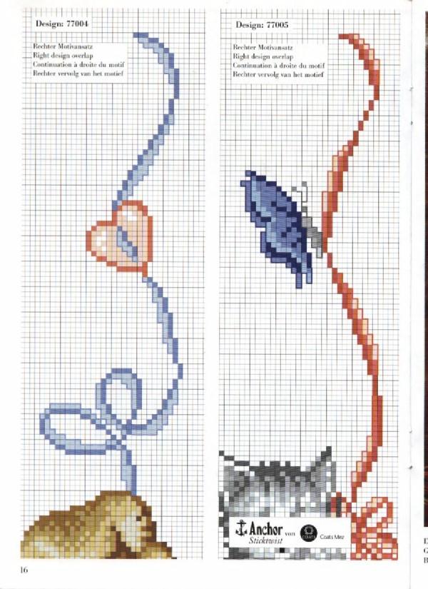 Schema punto croce Gatto Per Fiocco 2