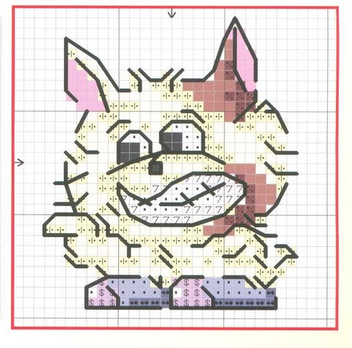 Schema punto croce Gatto Scherza