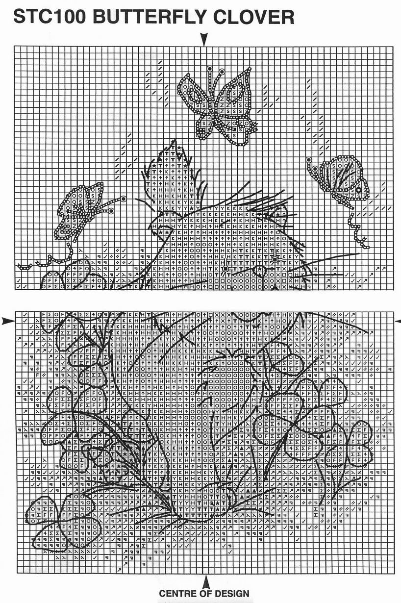 Schema punto croce Gatto Tra Farfalle3
