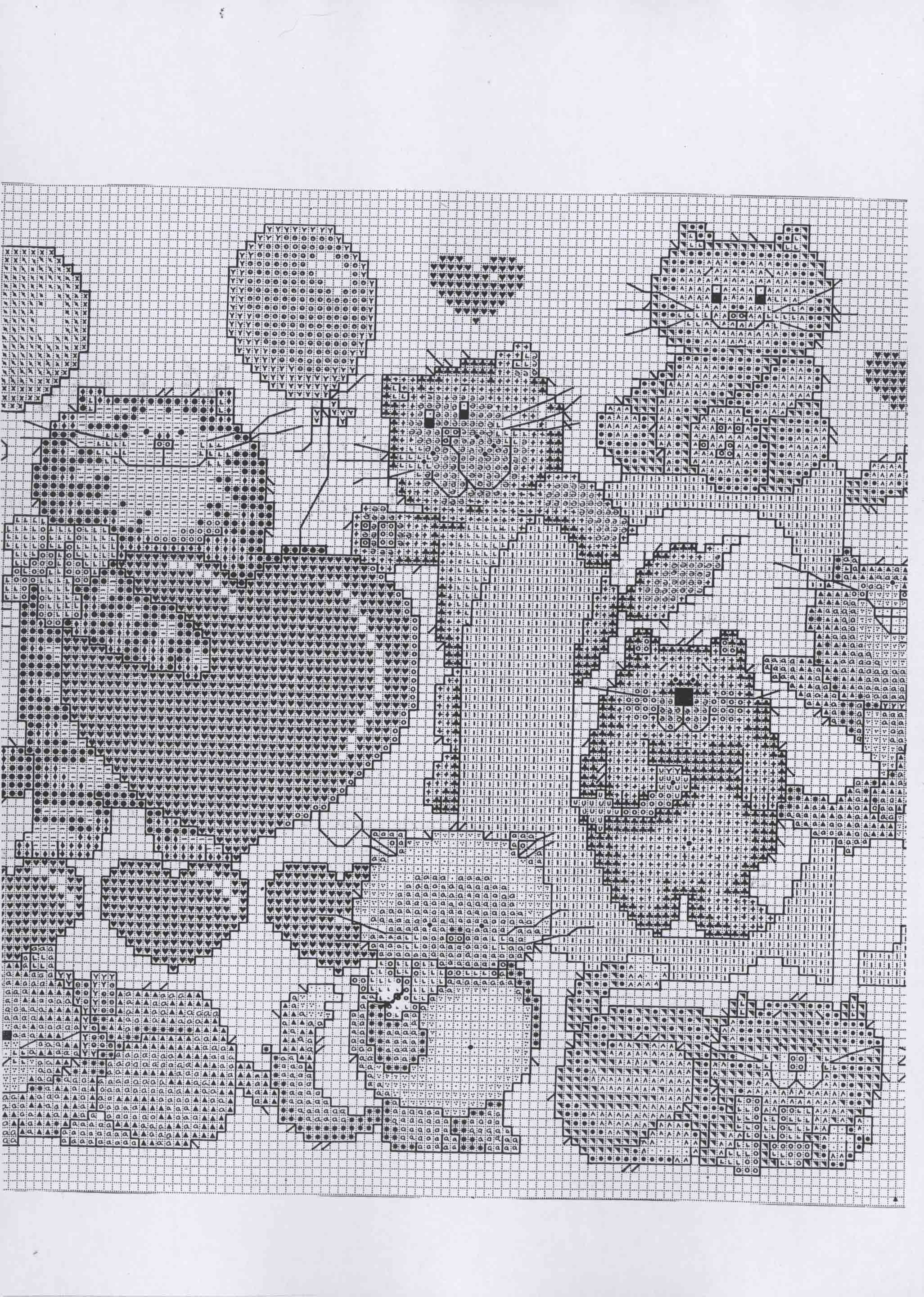 Schema punto croce Love Cats 1c