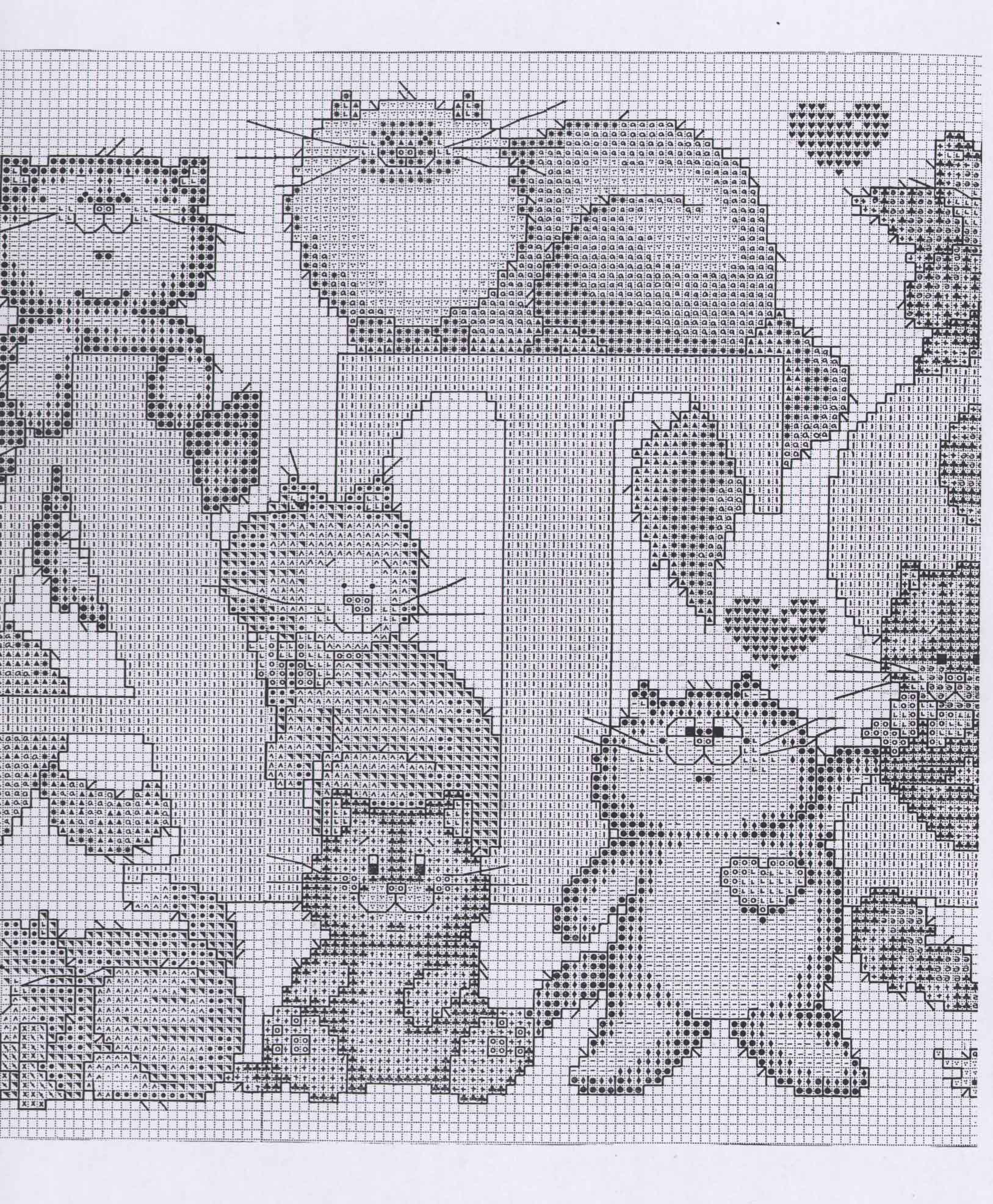 Schema punto croce Love Cats 1e