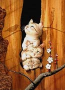 Schema punto croce Gattini Albero 1a