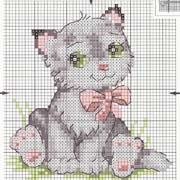 Schema punto croce Gattino Carino