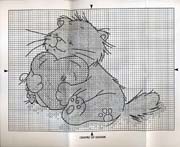 Schema punto croce Gattino Con Cuore