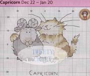 Schema punto croce Gatto Capricorno 2