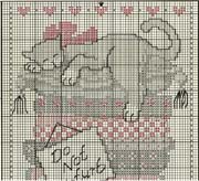 Schema punto croce Gatto Che Dorme