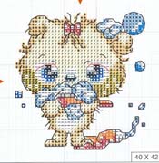 Schema punto croce Gatto Spazzolino