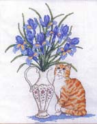 Schema punto croce Gatto Vaso A