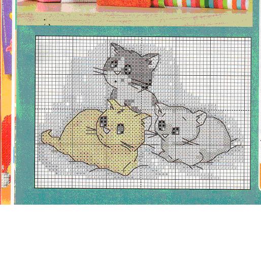 Schema punto croce Tre Gattini2