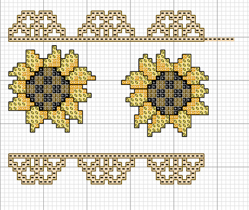 Schema punto croce Bordo Girasole