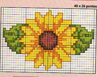 Schema punto croce Girasole Piccolino 10