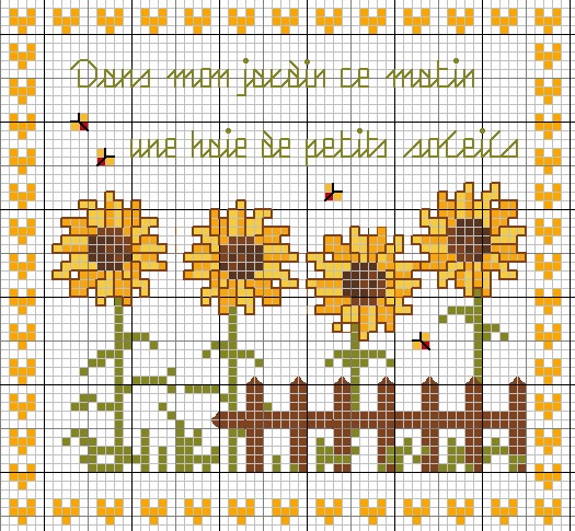 Schema punto croce Girasoli 10