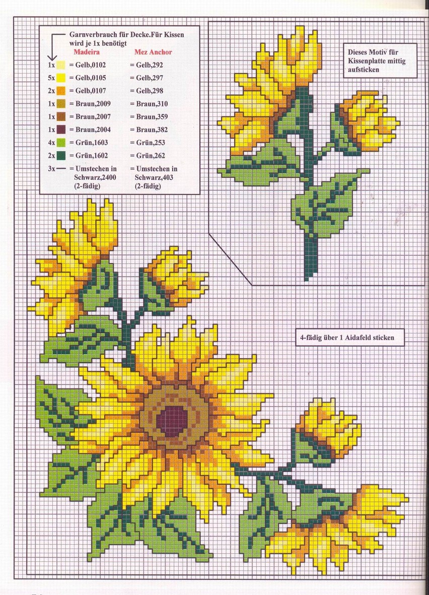 Schema punto croce Girasoli 7