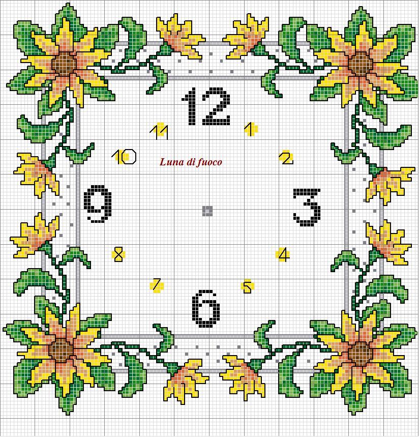 Schema punto croce Orologio