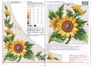 Schema punto croce Bordo Girasole 1