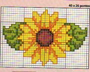 Schema punto croce Girasole Piccolino 10