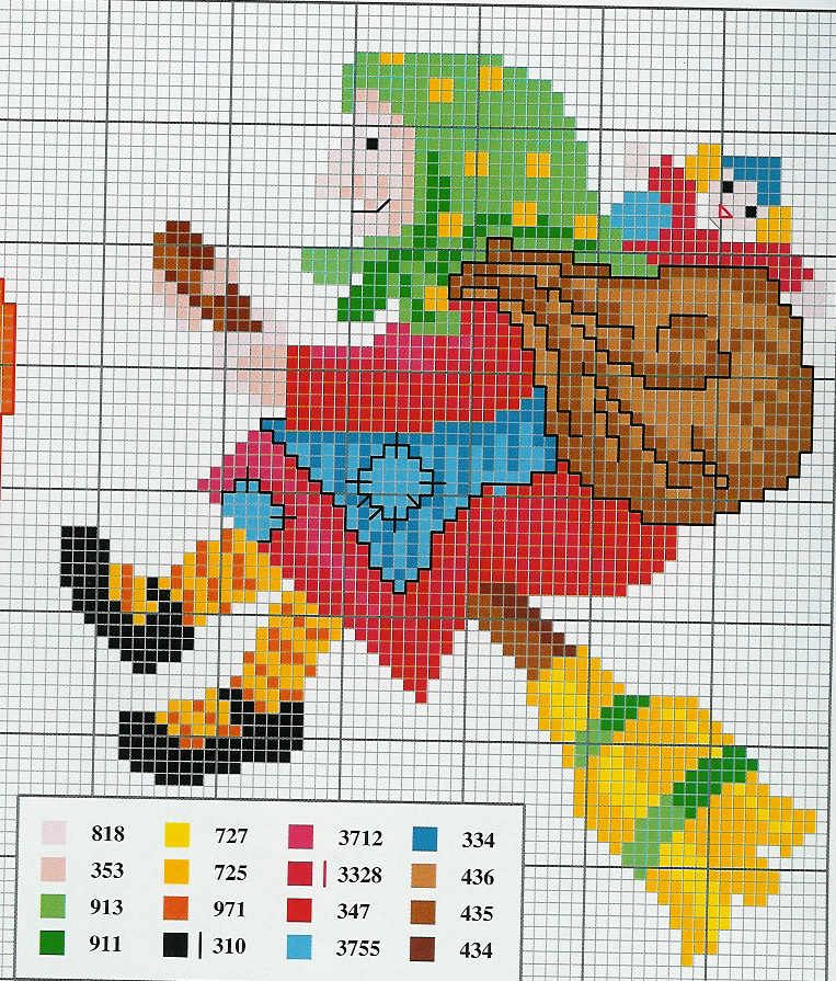 Schema punto croce Befana