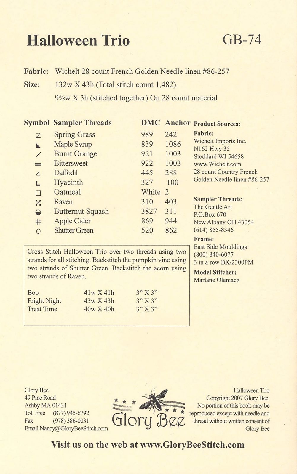 Schema punto croce Halloween Trio 3