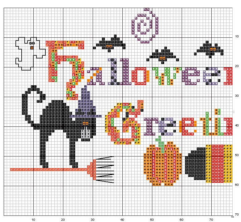 Schema punto croce Pannello Halloween 1