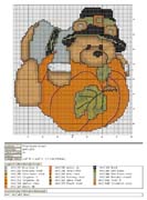 Schema punto croce Orso Zucca