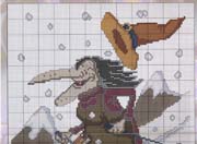 Schema punto croce Strega Sulla Neve 2