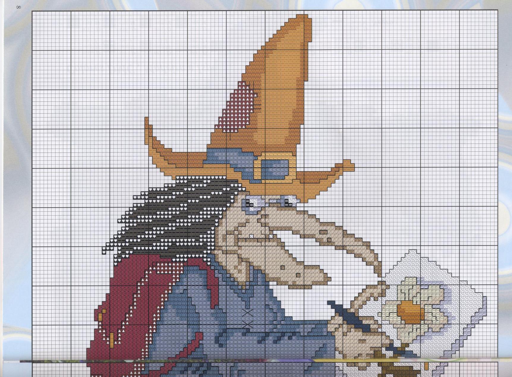 Schema punto croce Strega Cappello Giallo 1