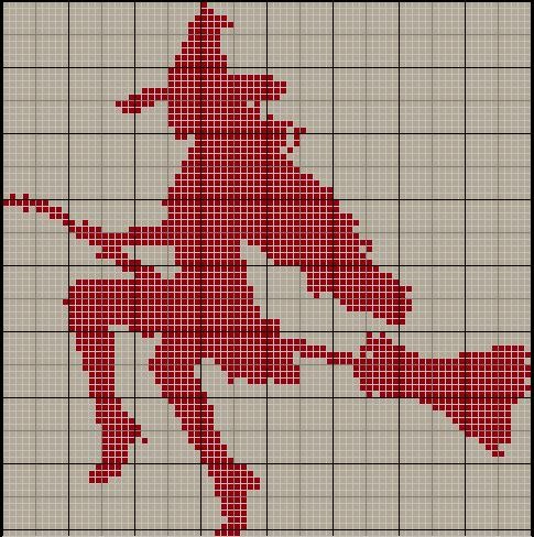 Schema punto croce Strega Su Scopa