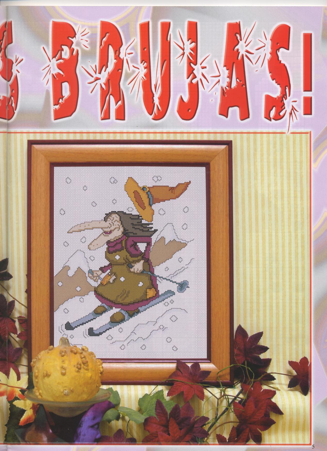 Schema punto croce Strega Sulla Neve 1