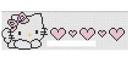 Schema punto a croce Hello Kitty con cuoricini
