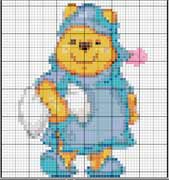 Schema Punto croce Winnie in pigiama