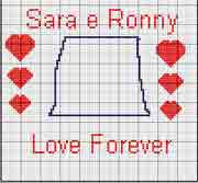 Shema punto croce Sara e Ronny Love Forever 