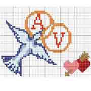 Schema Colomba Fedi e Cuori 